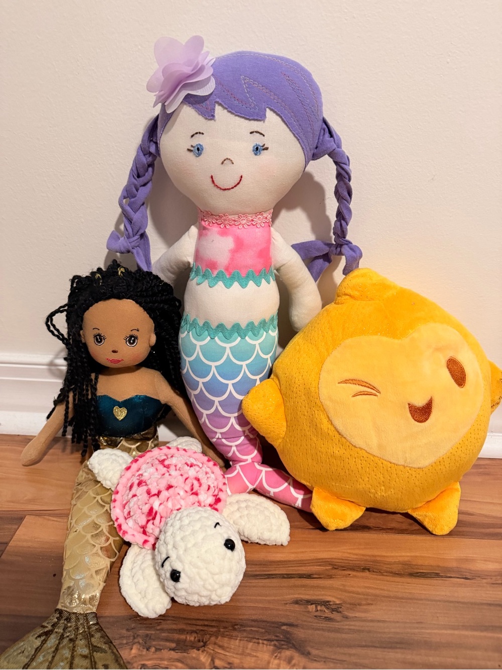 Plush Mermaid Doll in Purple and Multicolor - Soft Kids Toy